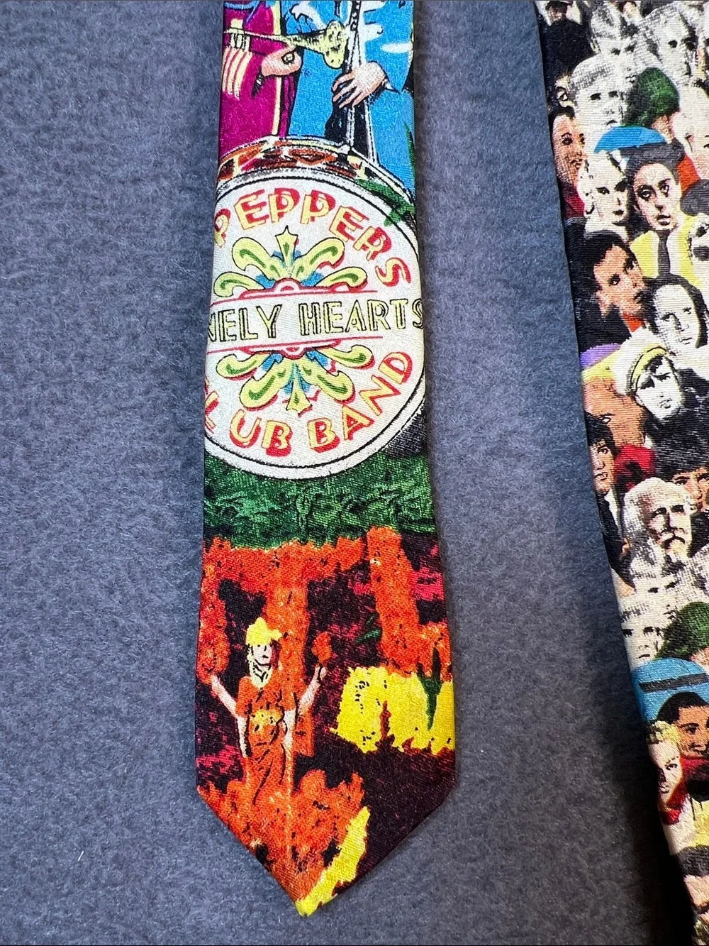 Novelty Beatles-Themed Multicolor Men's Silk Tie